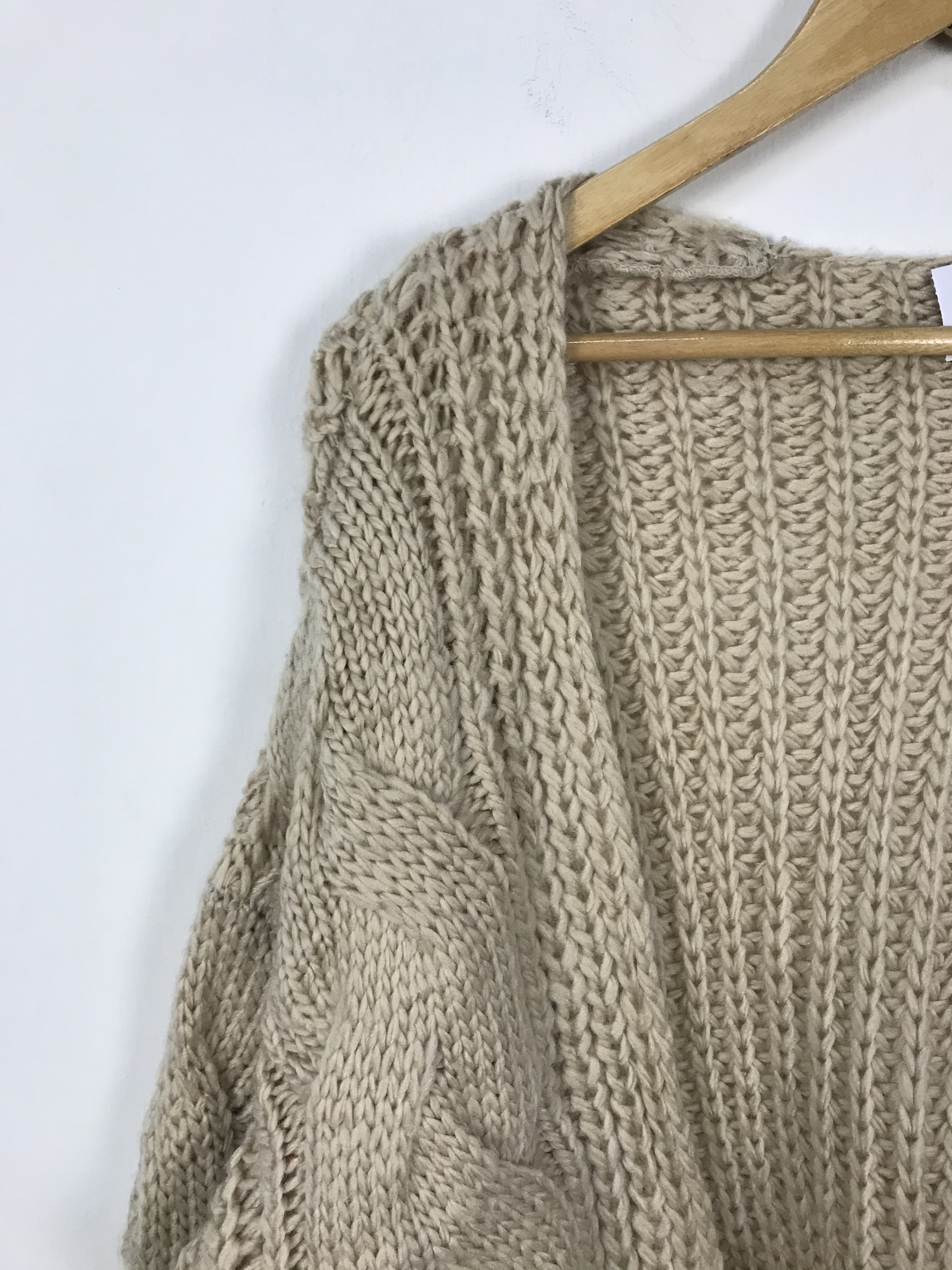 Coloured Cable Knit Sweater - Unbrand Giant Braid UnButton Cable Knit Cardigan #2834 - 4