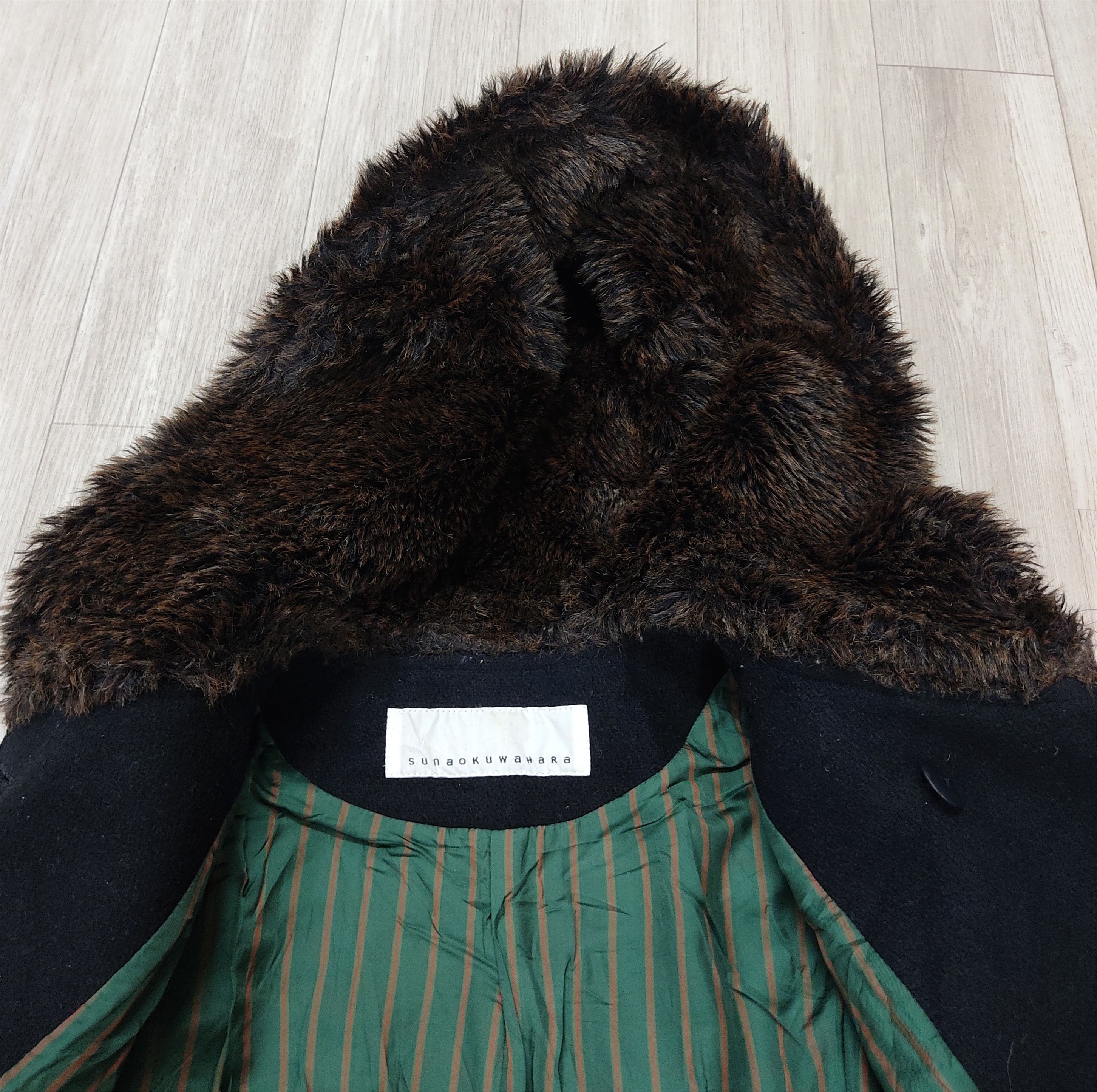 SUNAO KUWAHARA Fur Hooded Wool Duffle Jacket - 10