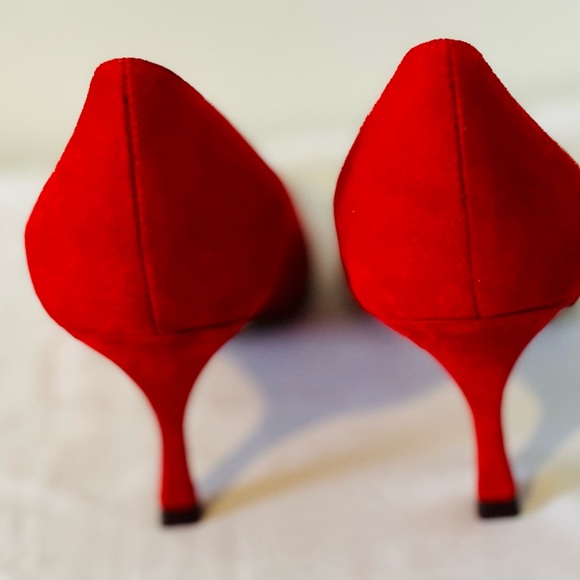 Stuart Weitzman lipstick Red Suede heels - 8