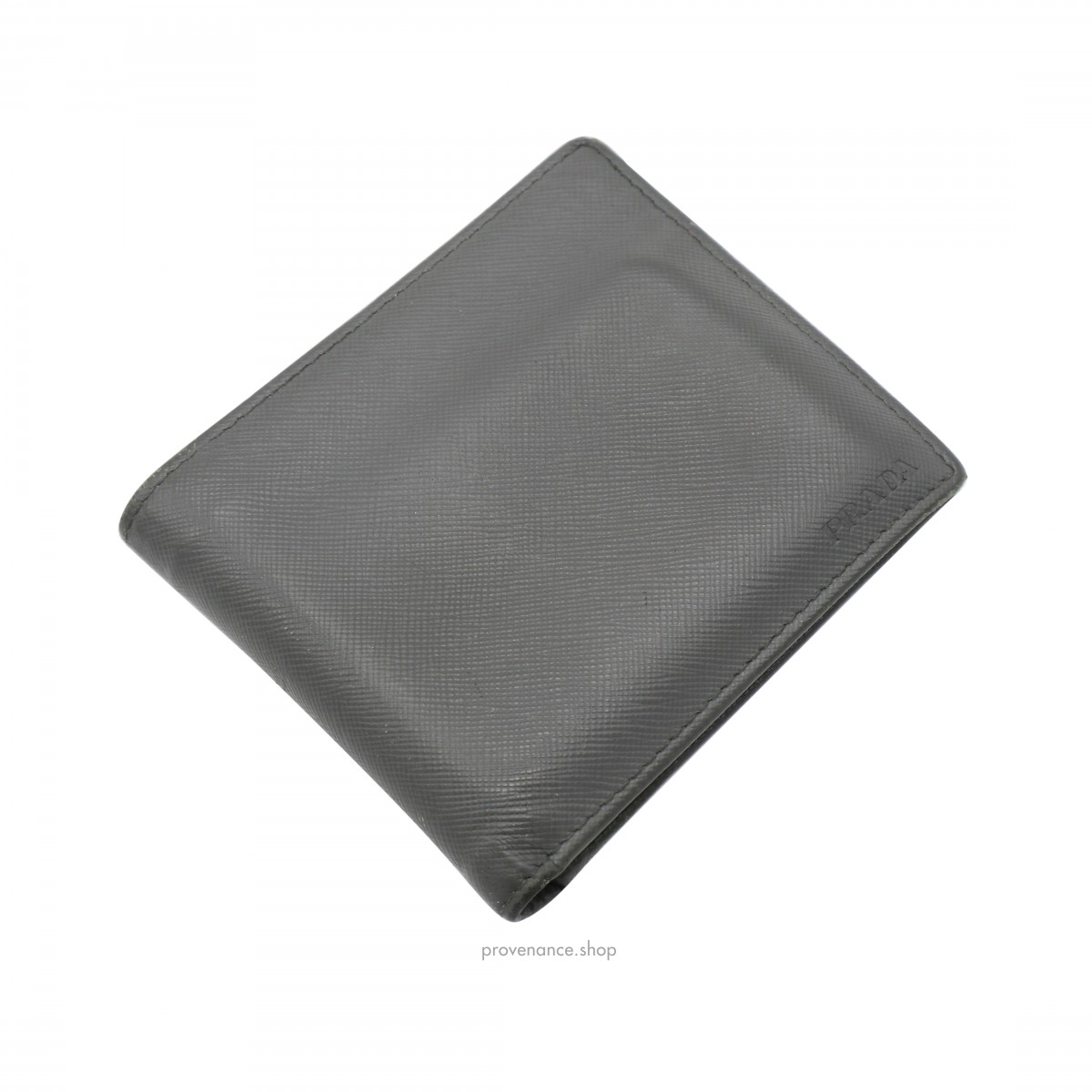 Prada Bifold Wallet - Grey Saffiano Leather - 3
