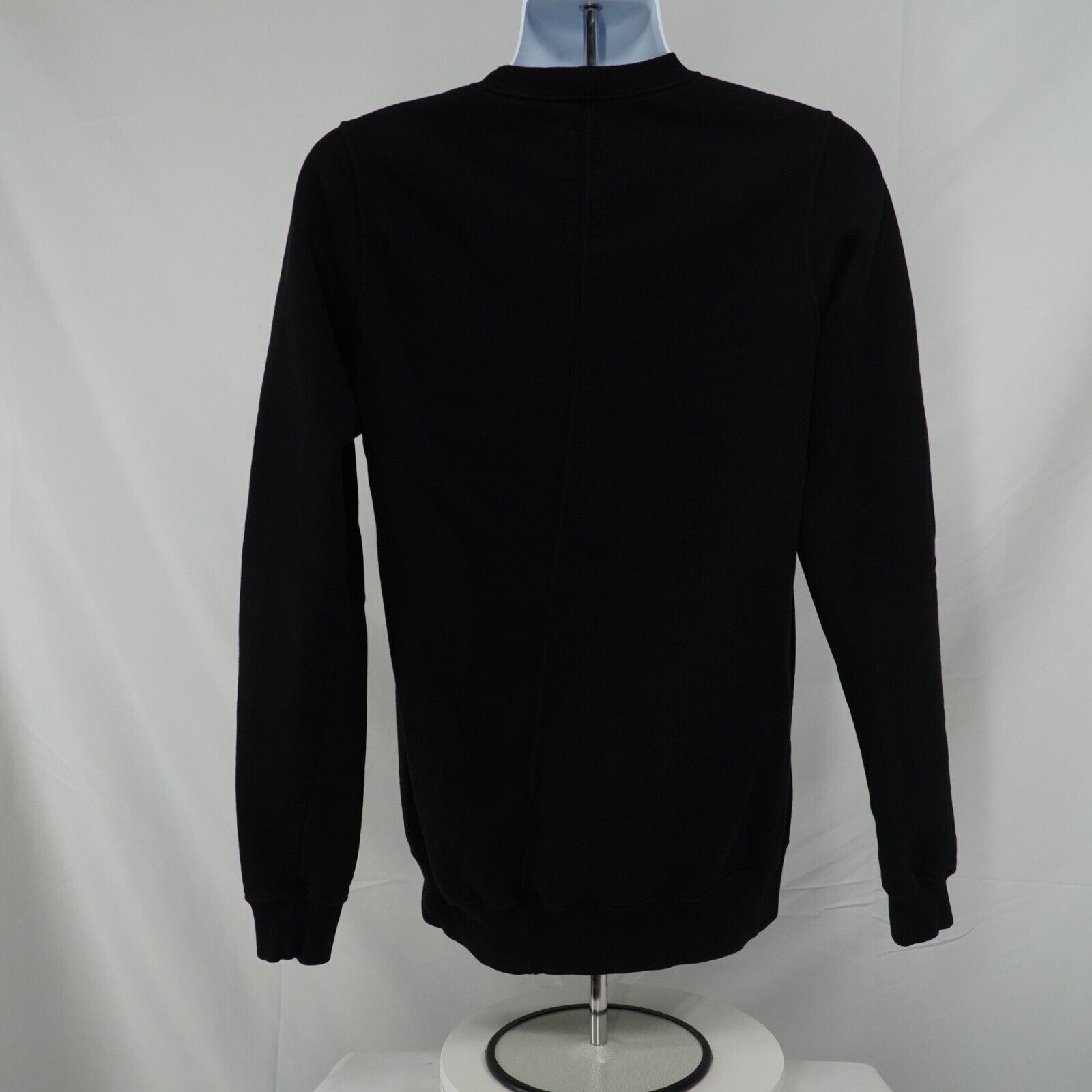 Black Crew Neck Long Sleeve Shirt Cotton - 12