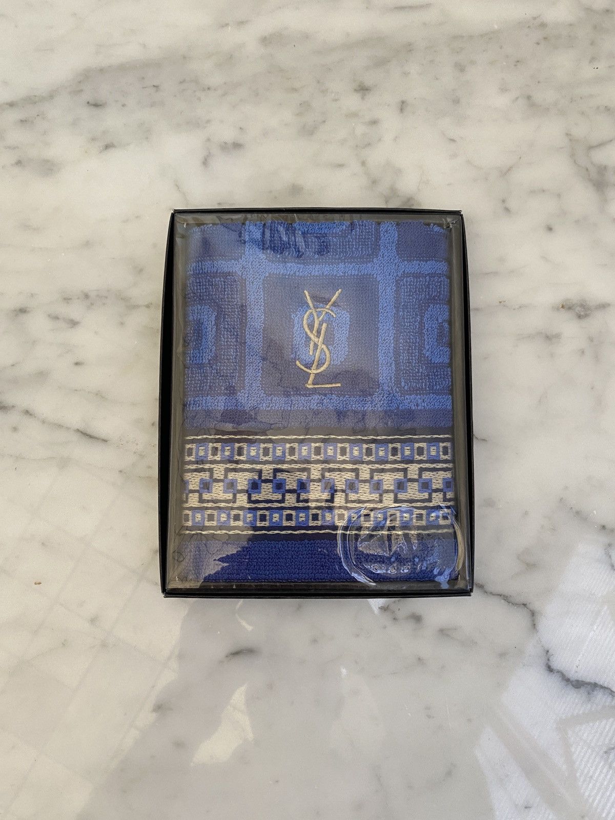 YSL Logo Square Pattern Hand Towel DS - 1