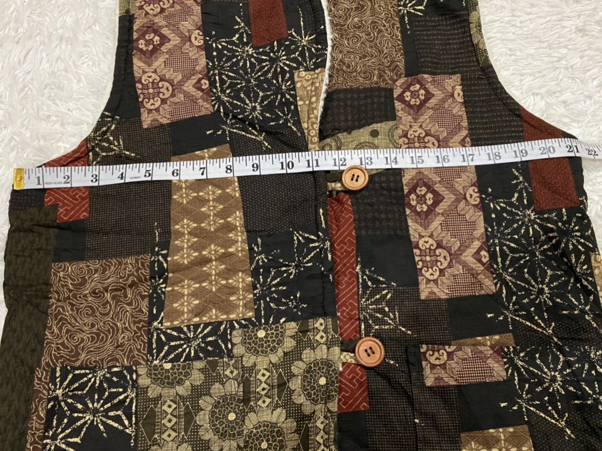 Other - Sherpa Fleece Vest Printed like Patchwork Design - 12