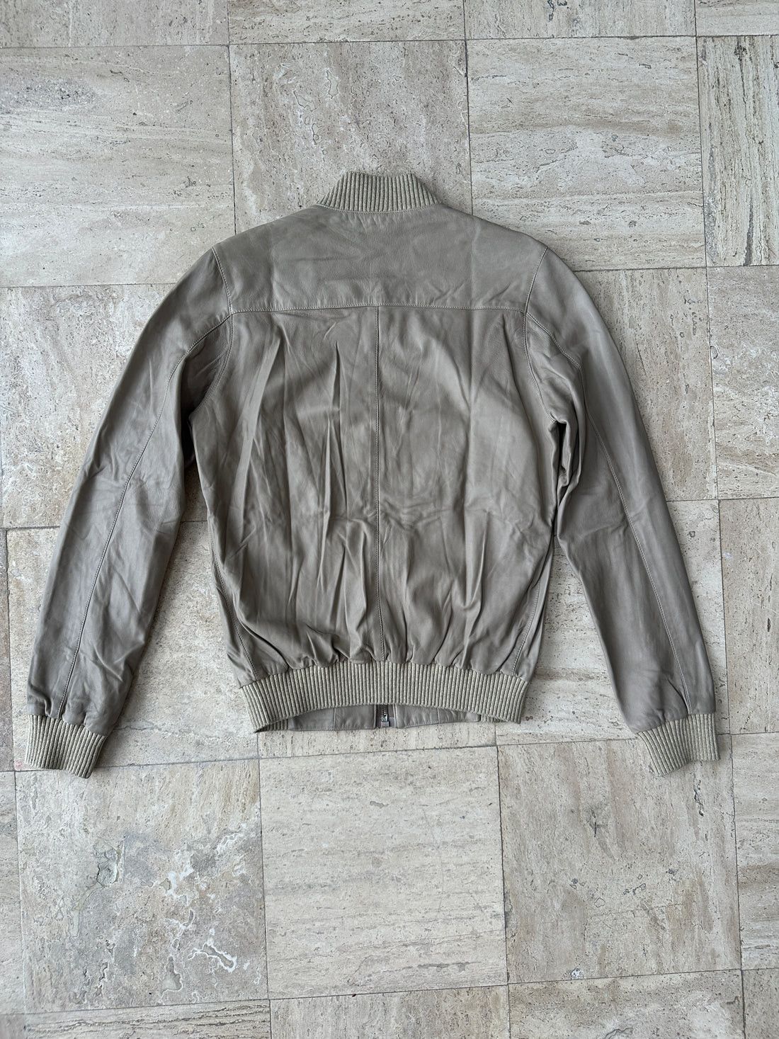 Silent Damir Doma Tan Lambskin Leather Bomber Jacket - 2