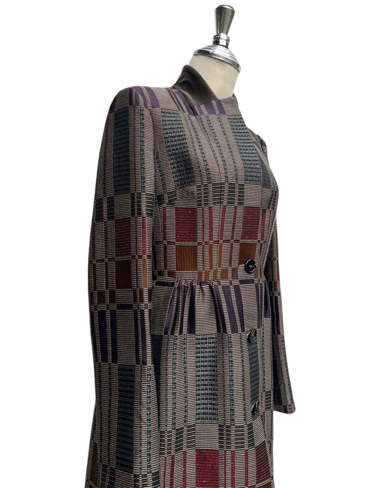 Etro Geometric Pattern Wool Jacquard Coat - 10