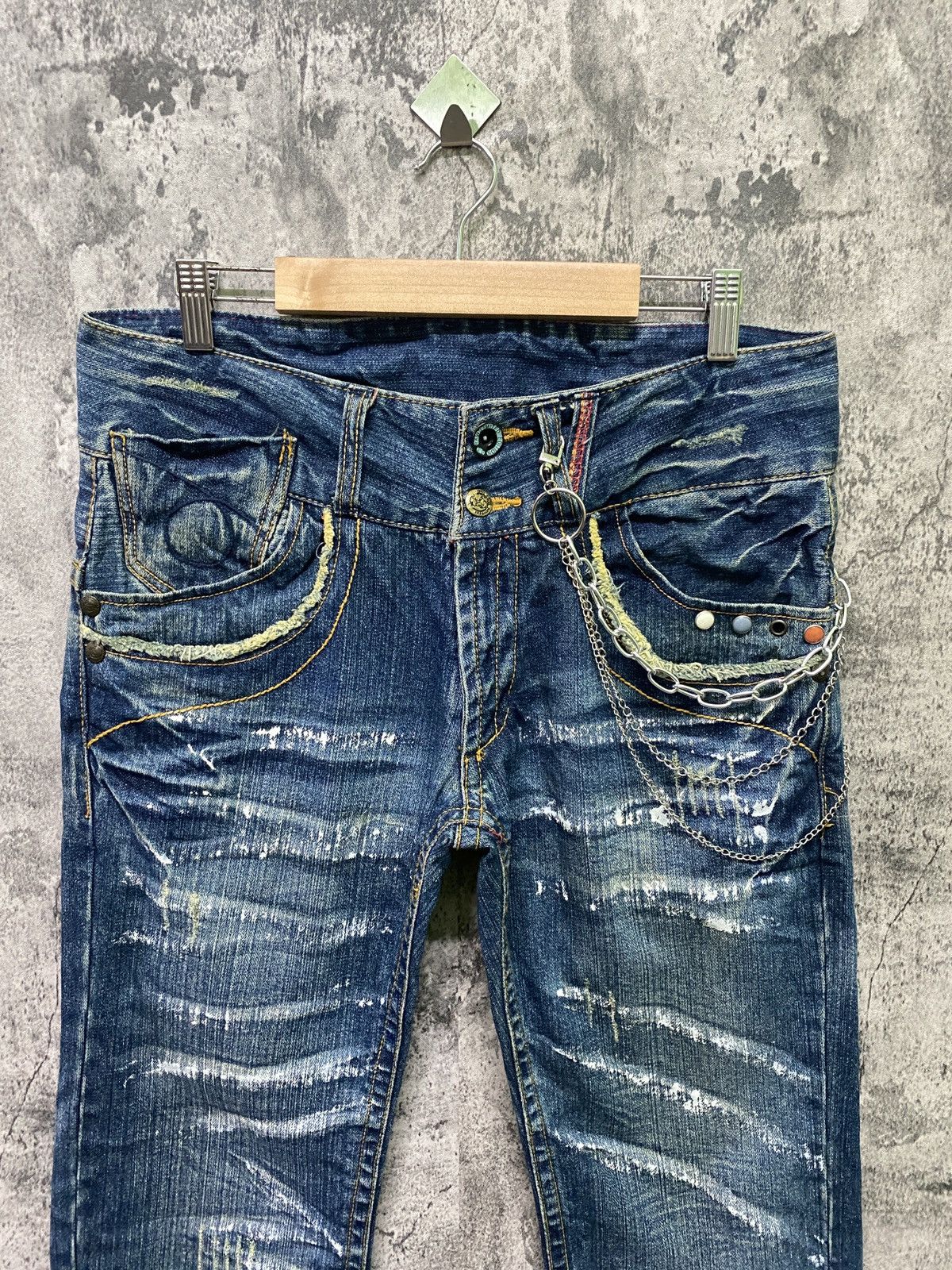 Japanese Brand - Japan BS RAW Distressed Paint Splash Pants - 3