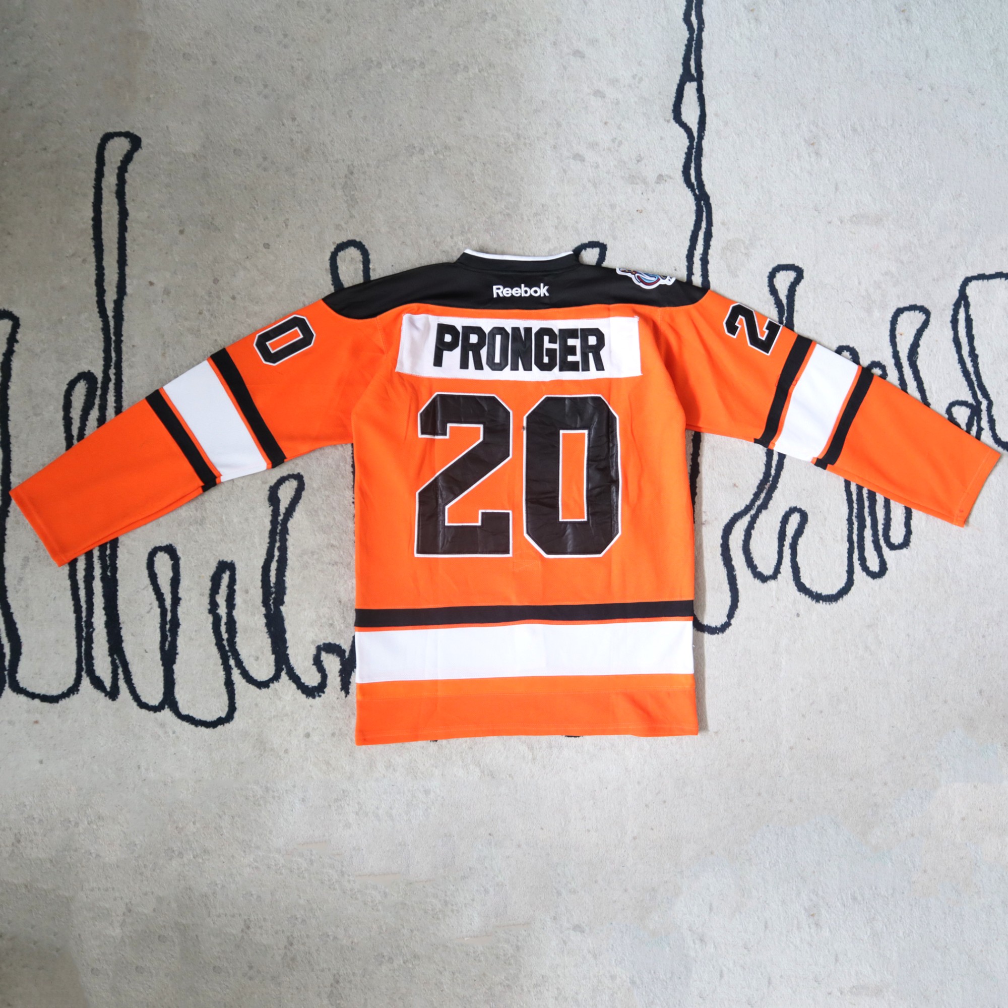 Vintage 90s NHL Philadelphia Flyer Chris Pronger No.20 By REEBOK Big Logo Longsleeve Jersey Ice Hock - 6