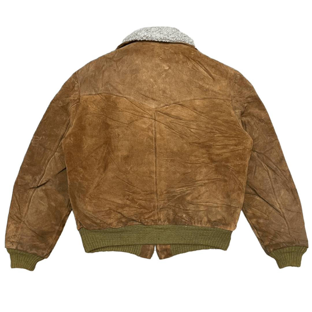 Vintag Cooper Genuine Leather Bomber Jacket Sherpa Lining - 9