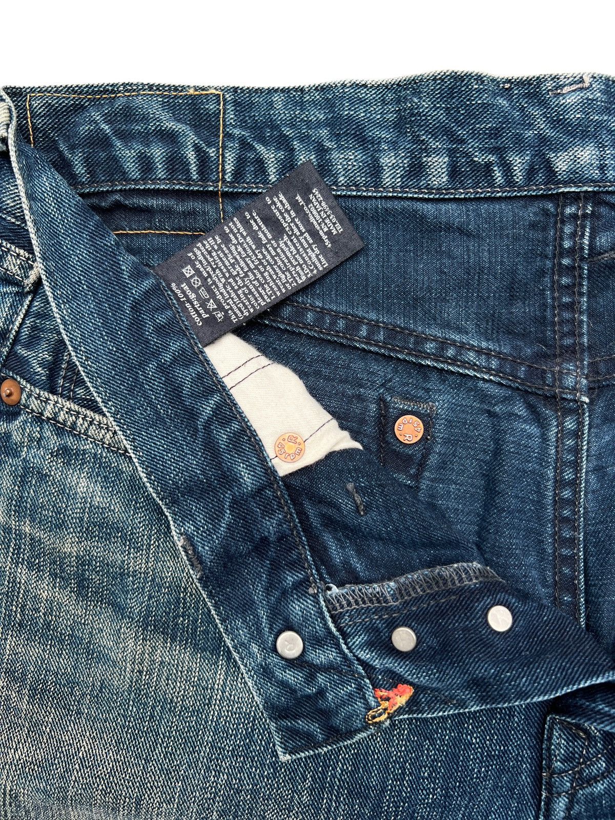 Vintage 45RPM Japan Faded Mudwash Denim Jeans 33x33 - 6