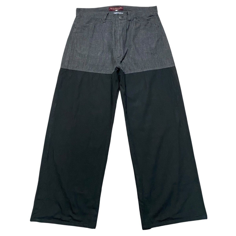 KEITAMARUYAMA - Kieta Maruyama Denim Hybrid Wide Leg Baggy Pants - 1