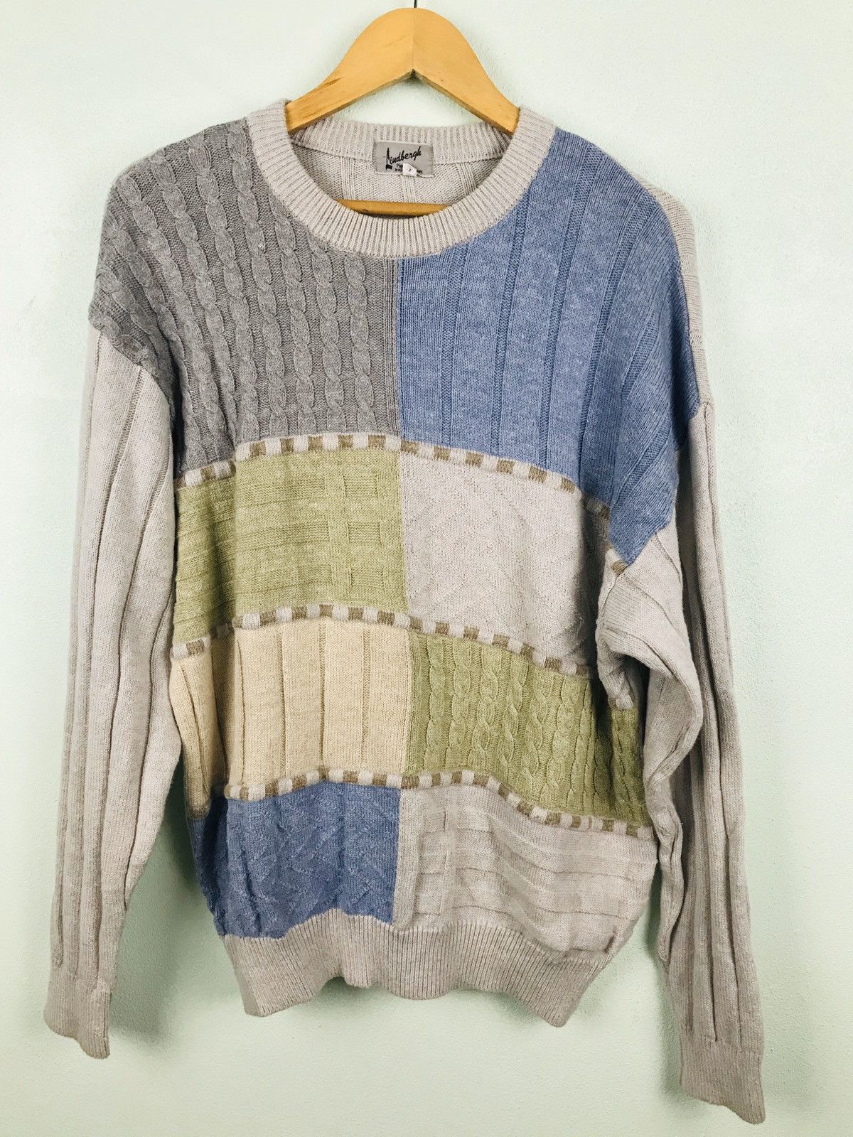 Vintage - LAST DROP! Lindbergh patchwork Cable Knit Sweater - gh1519 - 1