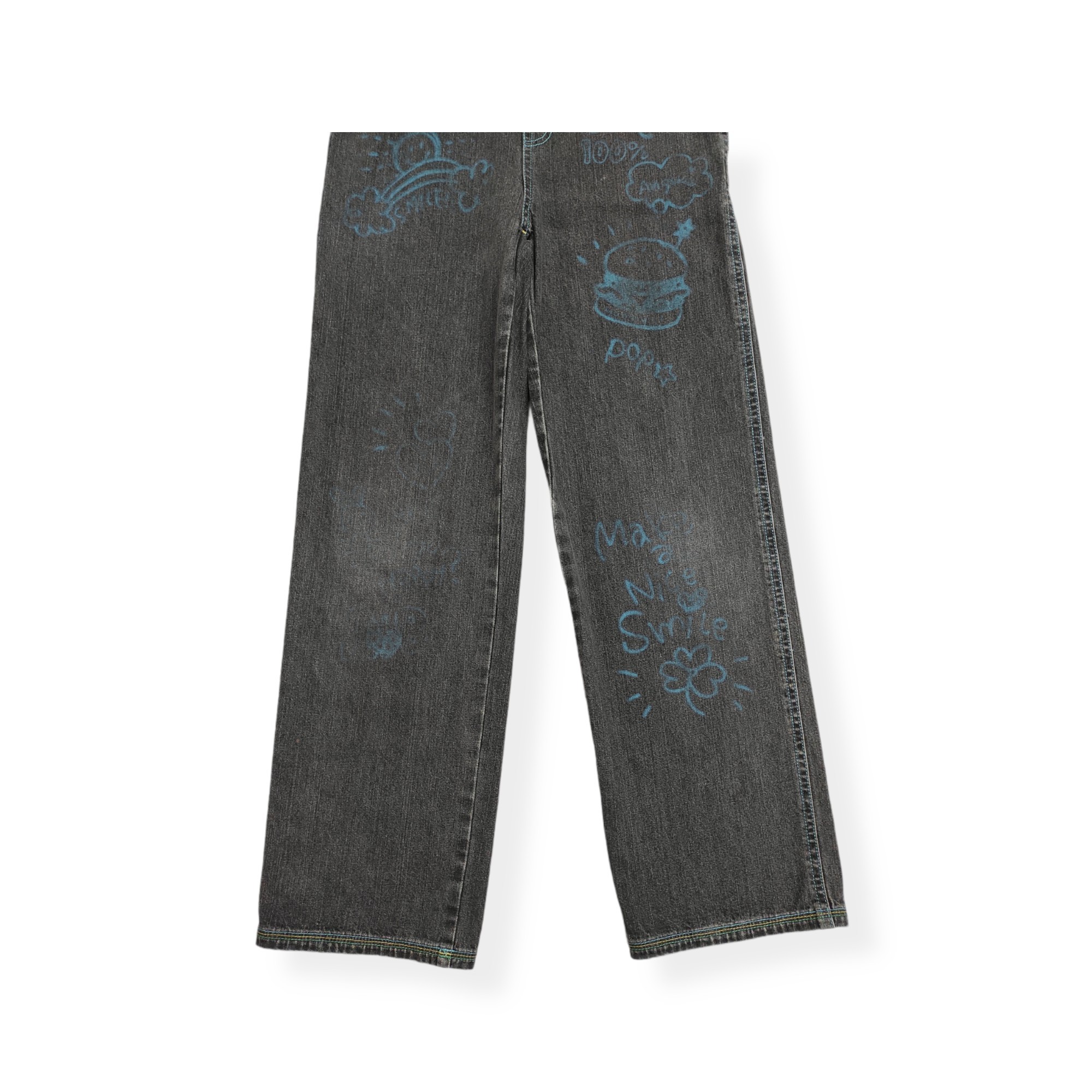 Japanese Brand - Archive 1990's ANGEL BLUE painter denim waistband overalls - 13