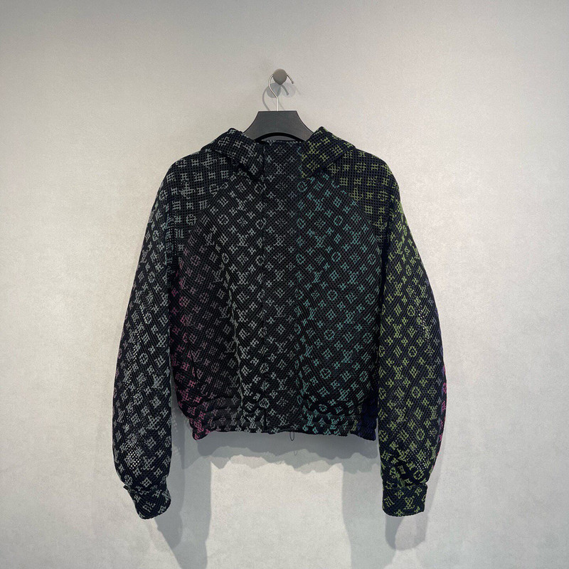 Louis Vuitton black gradient logo all-over print perforated jacket - 1