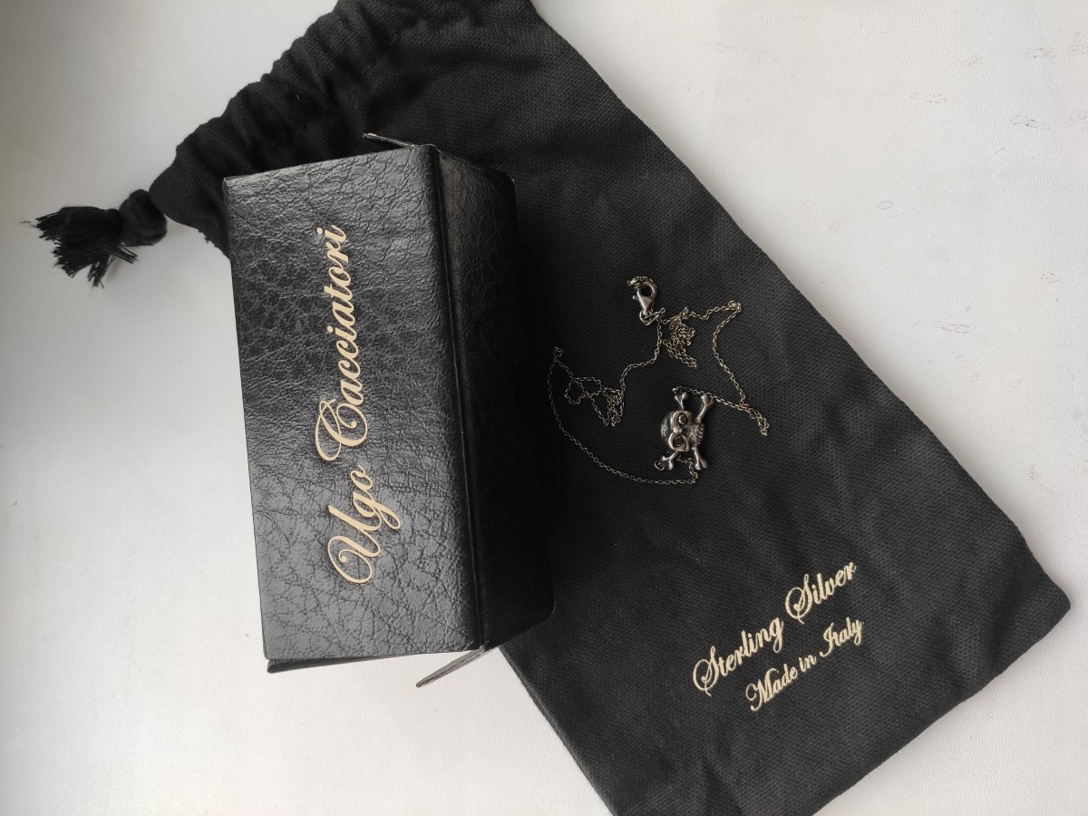 Ugo Cacciatori - Crossbones onyx + silver necklace.Like Chrome Hearts - 3