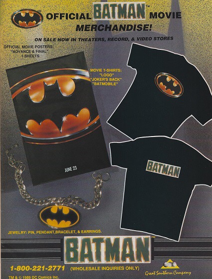 Vintage - 1989 Batman Movie Merchandise Logo Tshirt - 1