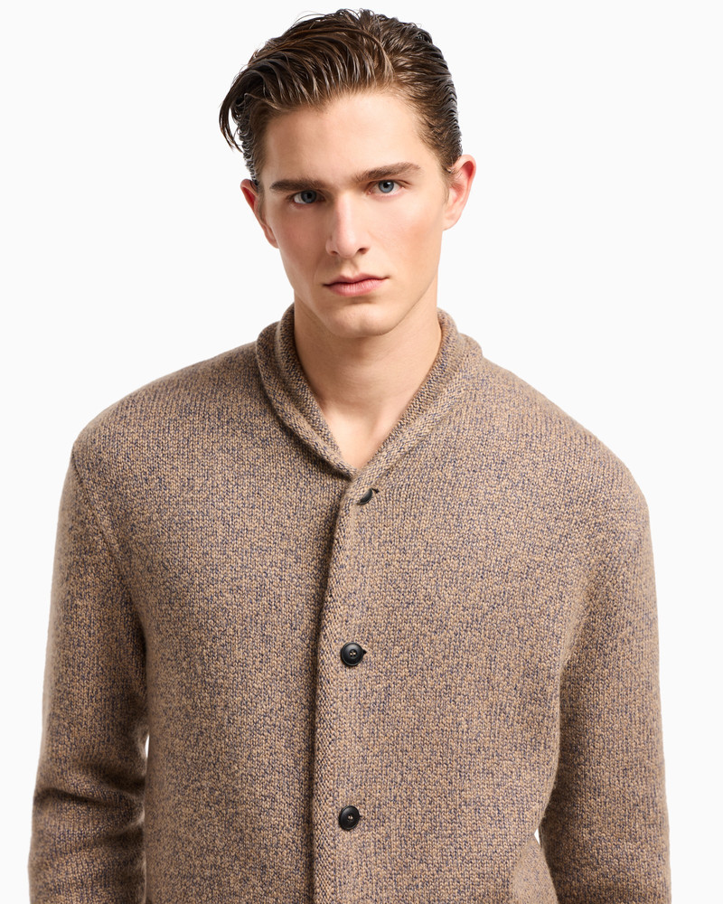 CARDIGAN JACKET IN KNIT CASHMERE AND COTTON - 1