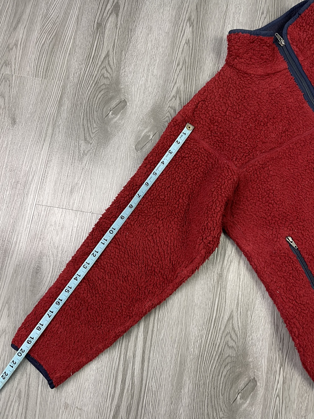 Red maroon The North Face fleece jacket - 11