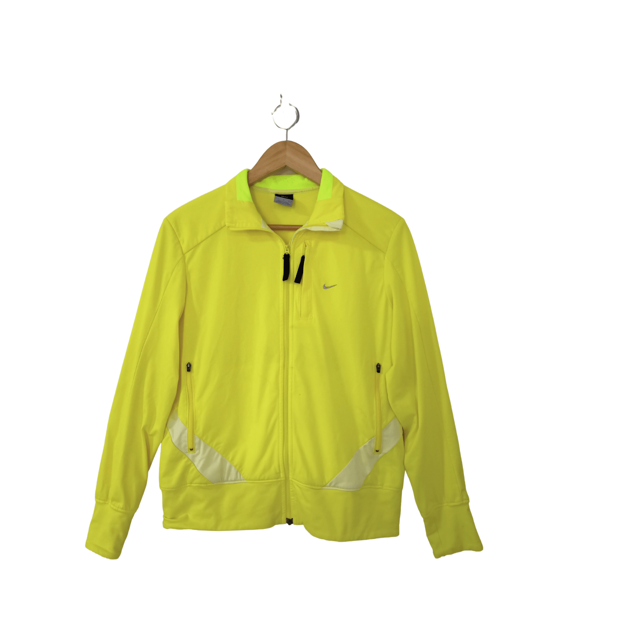 Nike Dri-fit Small Swoosh Embroidery Yellow Neon Jacket - 1