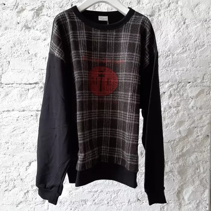 Dries Van Noten Marling & Evans wool and cotton plaid crewneck - 1