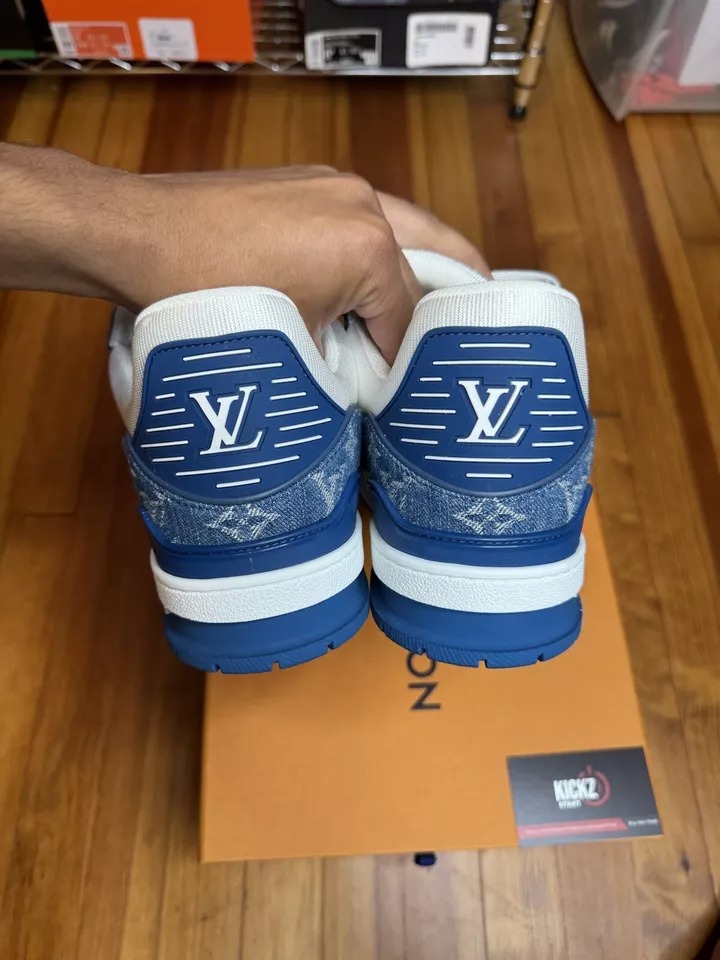 Louis Vuitton LV Trainer Monogram Denim White Blue - 7