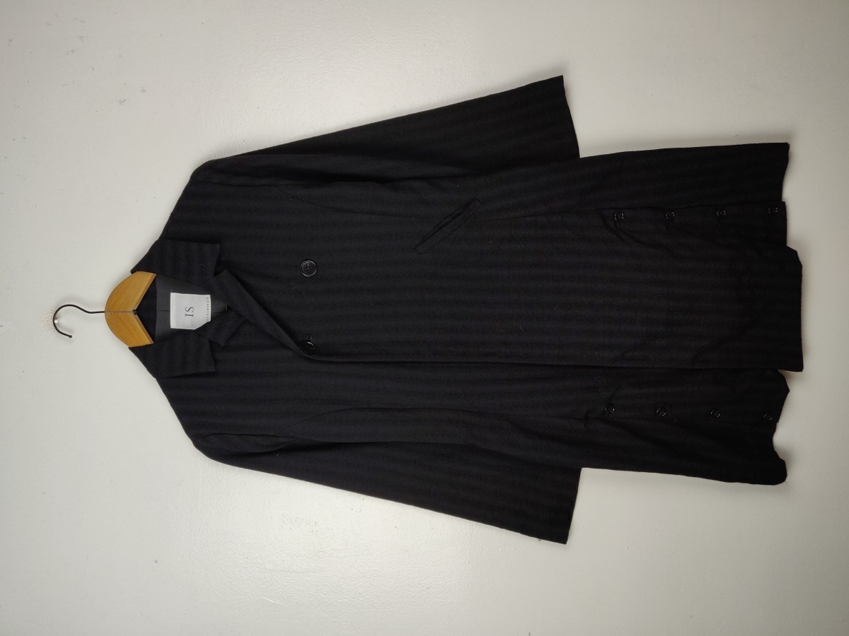 Designer - Sunaokuwahara Stripe Button Long Femme Coat - 2