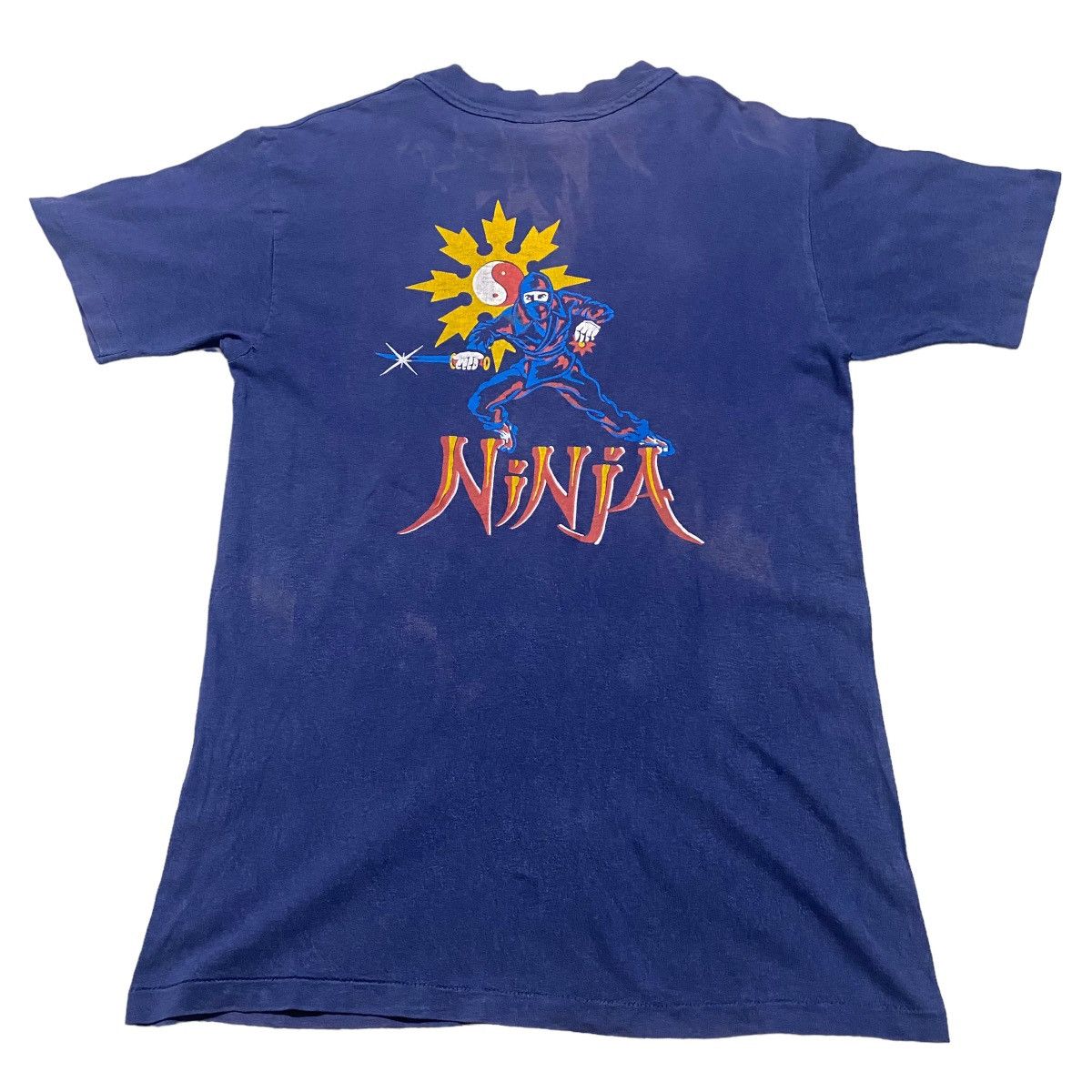 Vintage 80s Ninja Shirt Sunfaded - 1