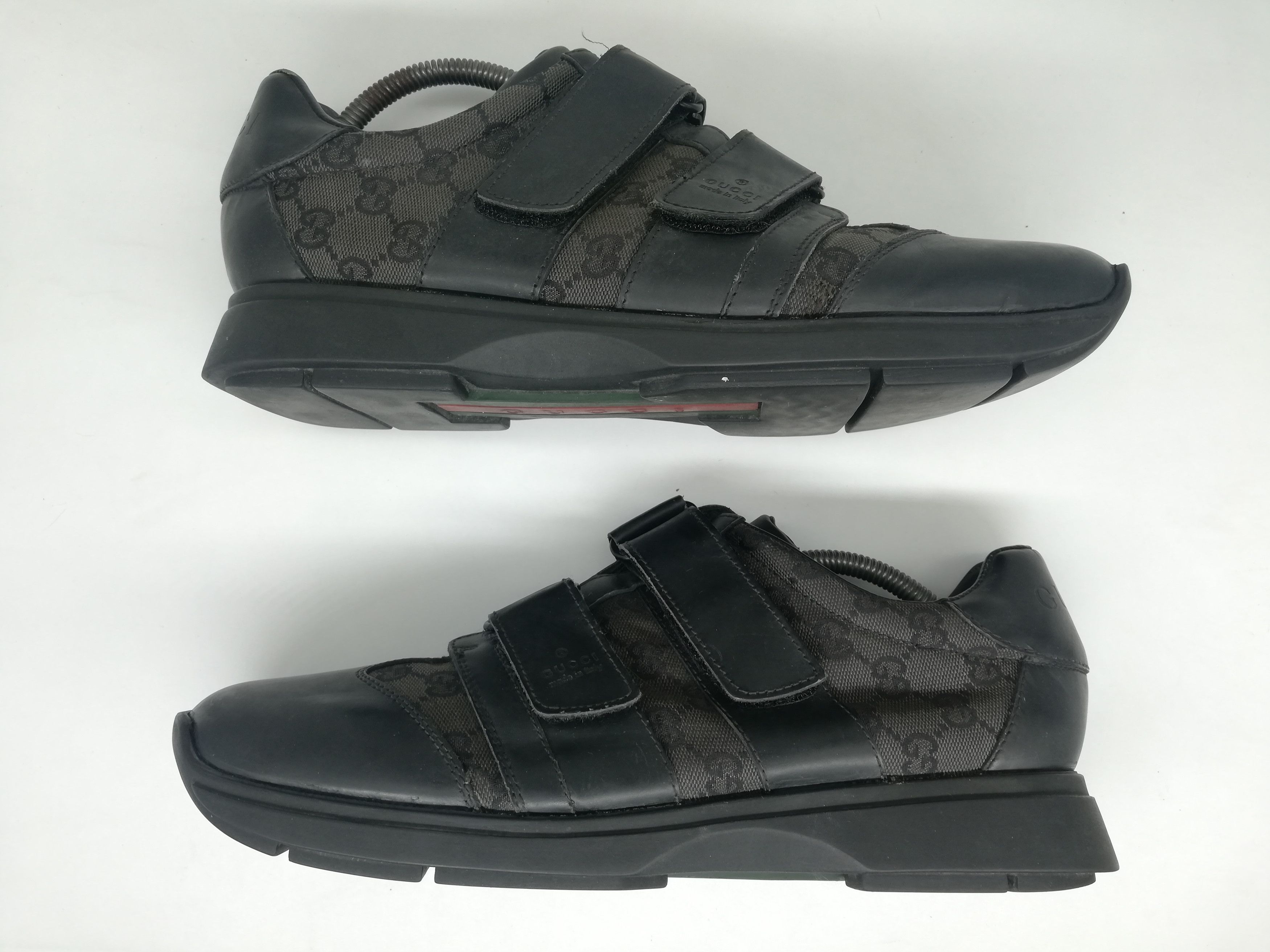 GG Black Velcro Strap Shoes - 4