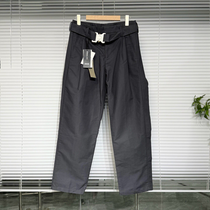 Dior Cargo Pants Casual Pants Straight-Leg Gray Belt - 1