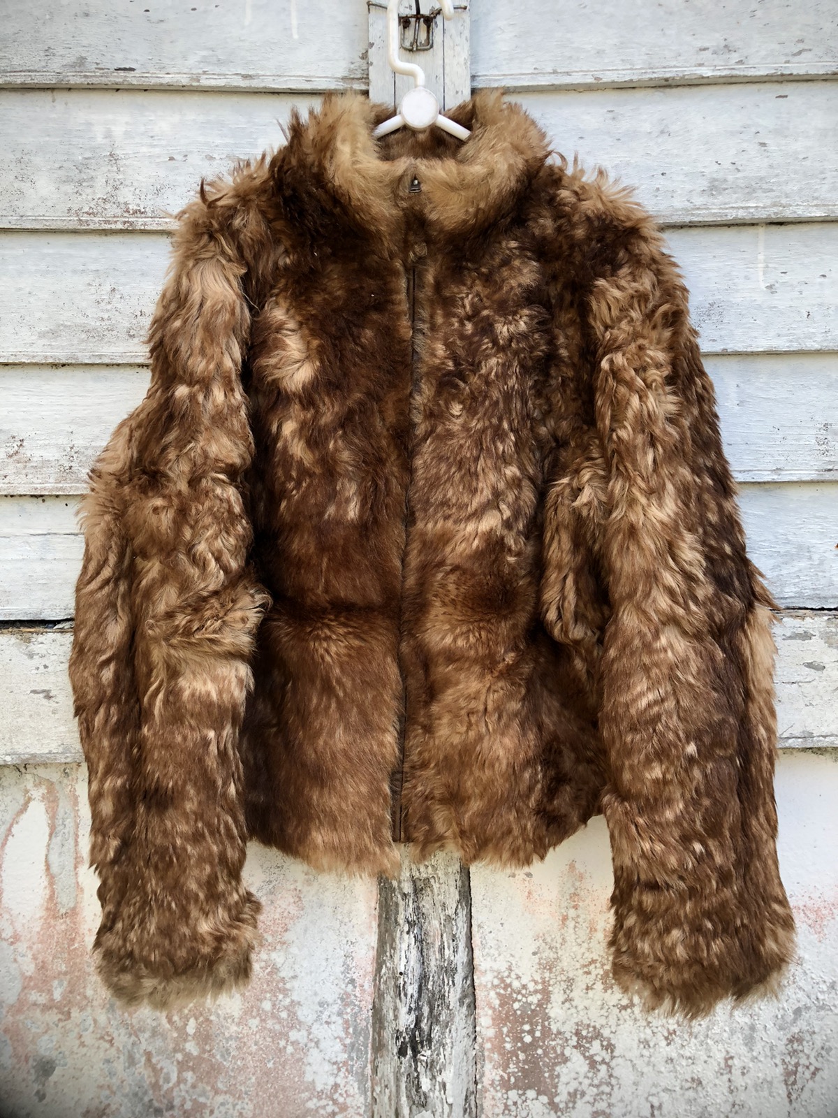 Genuine Leather - Belvest Leather Reverse Mink Fur Crop Jacket - 2