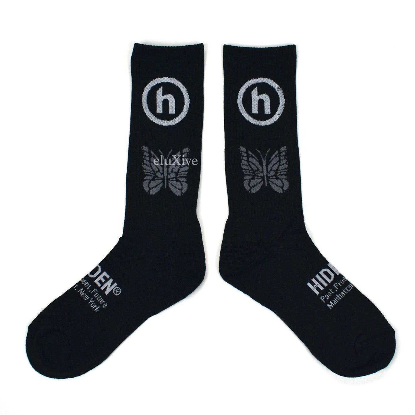 Hidden NY Needles Logo Knit Socks Black - 4