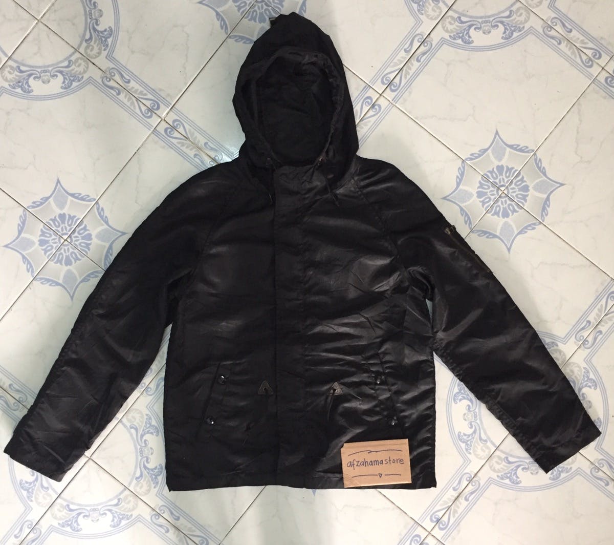 Nylon Schott combat type jacket cap hoodie - 1