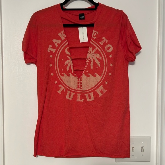 The Classic “Take Me To Tulum” Ladder Cut Out Graphic T-Shirt - 1