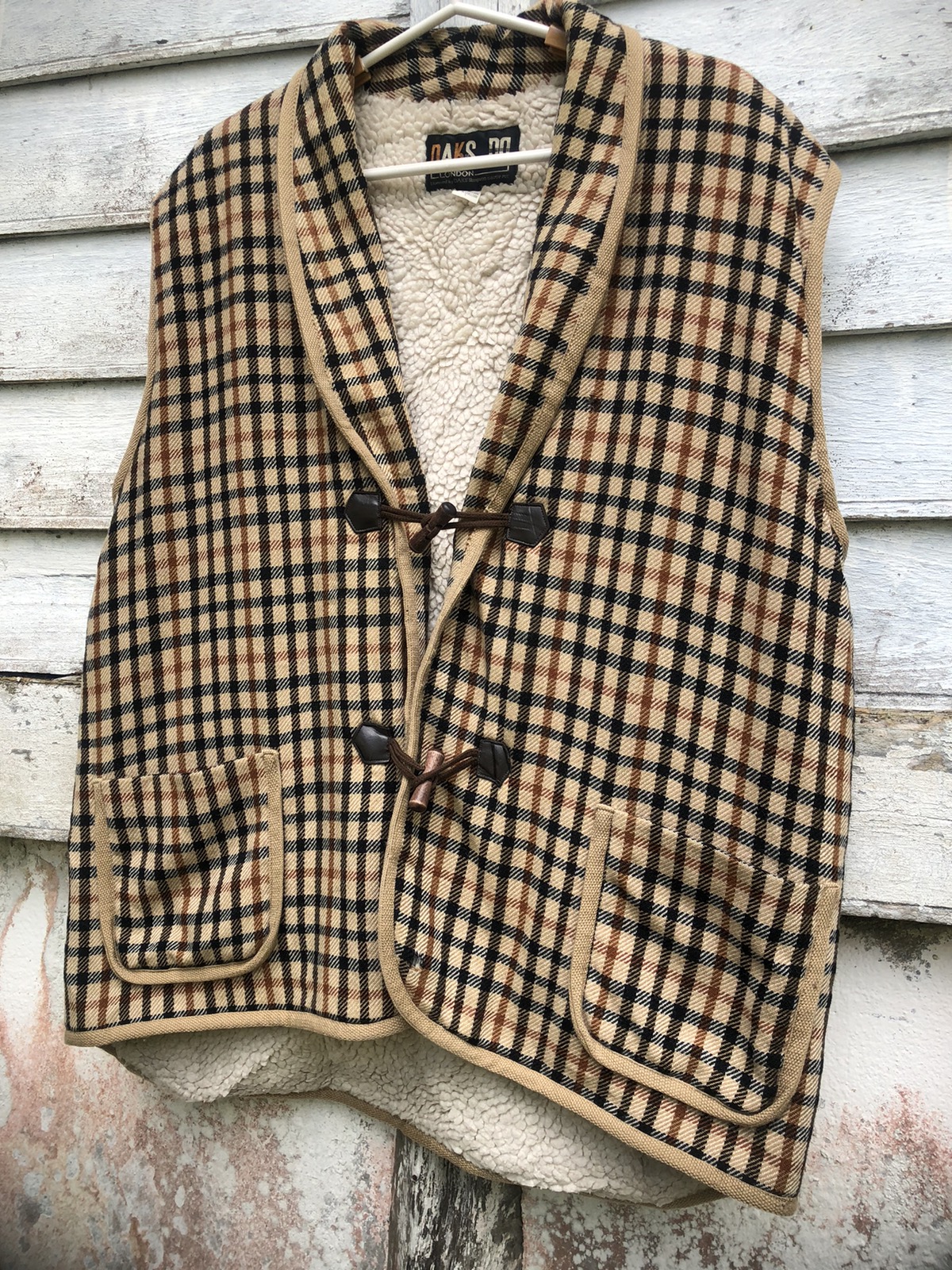 Vintage - Vintage Daks London Iconic Check Sherpa Vest - 2