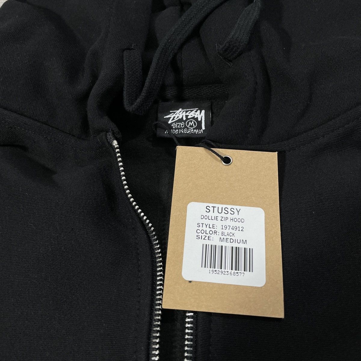 STUSSY " DOLLIE " ZIP HOODIE BLACK - 5