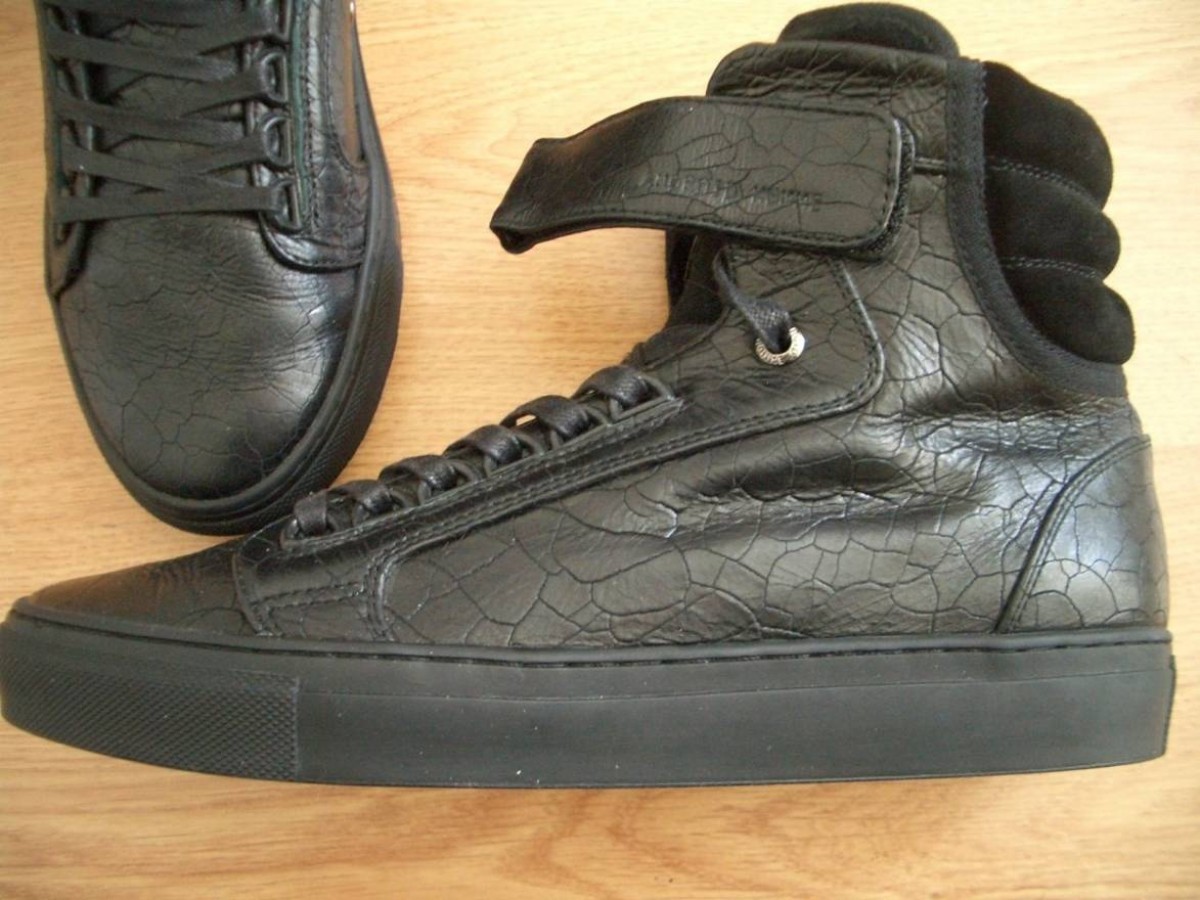 Android Homme - RARE Black Leather Hight-Top Sneaker - 2