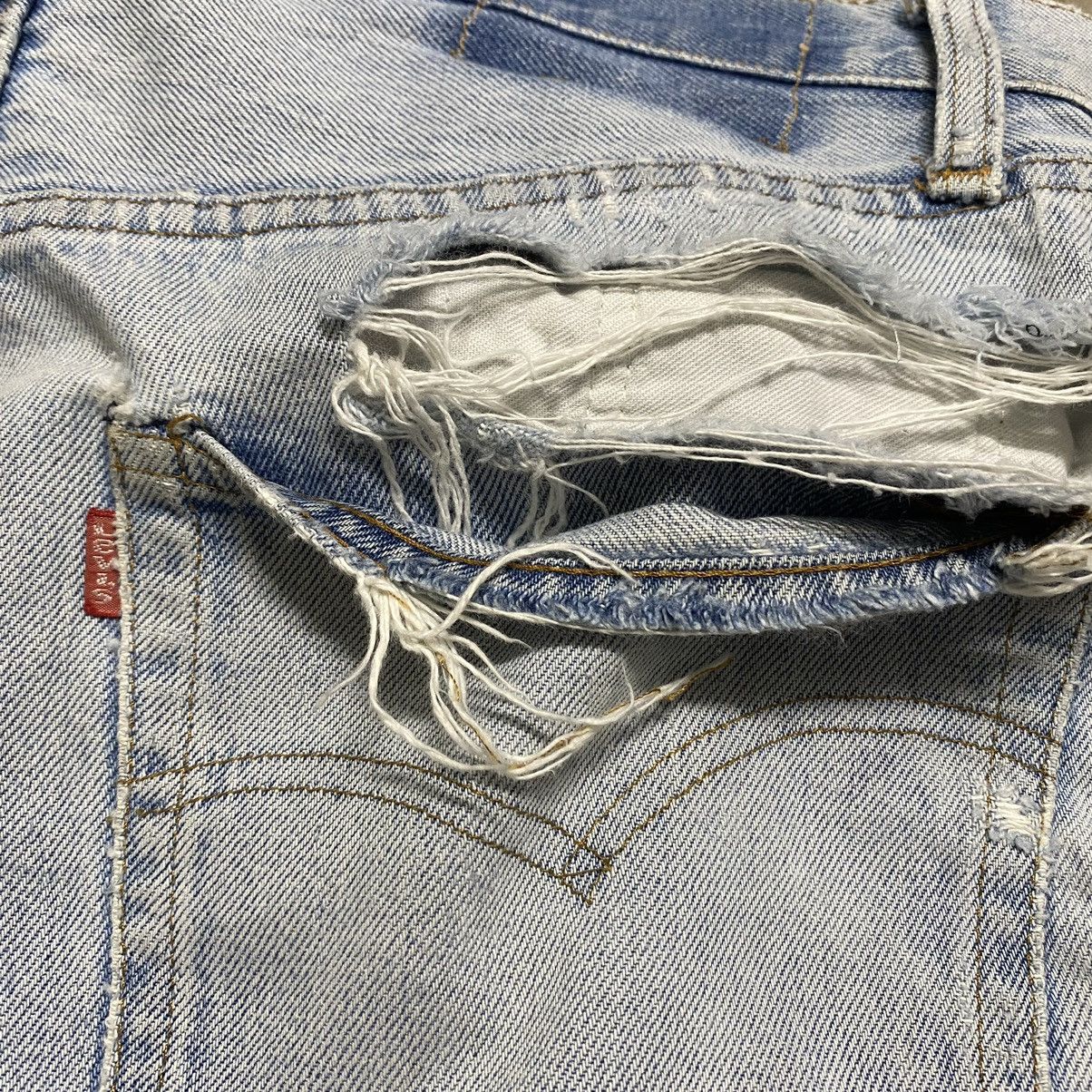 Vintage - Super Destroyed🔥70s Levis 501 Redline Jeans Button 6 - 24