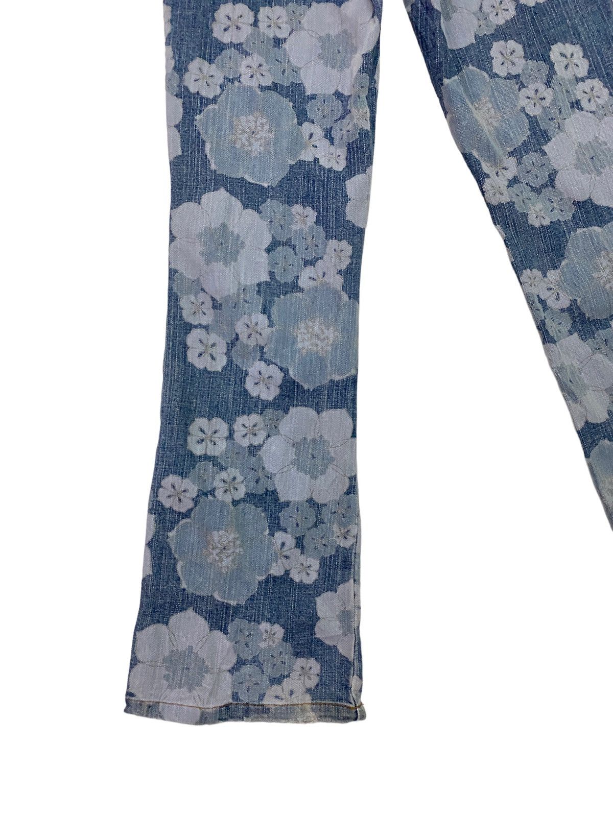 Vintage - Flared LIB-ACE Flower Acidwash Overprint Denim S46K - 10