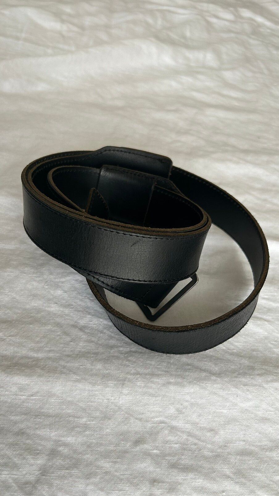 matte black . margiela . leather belt - 4