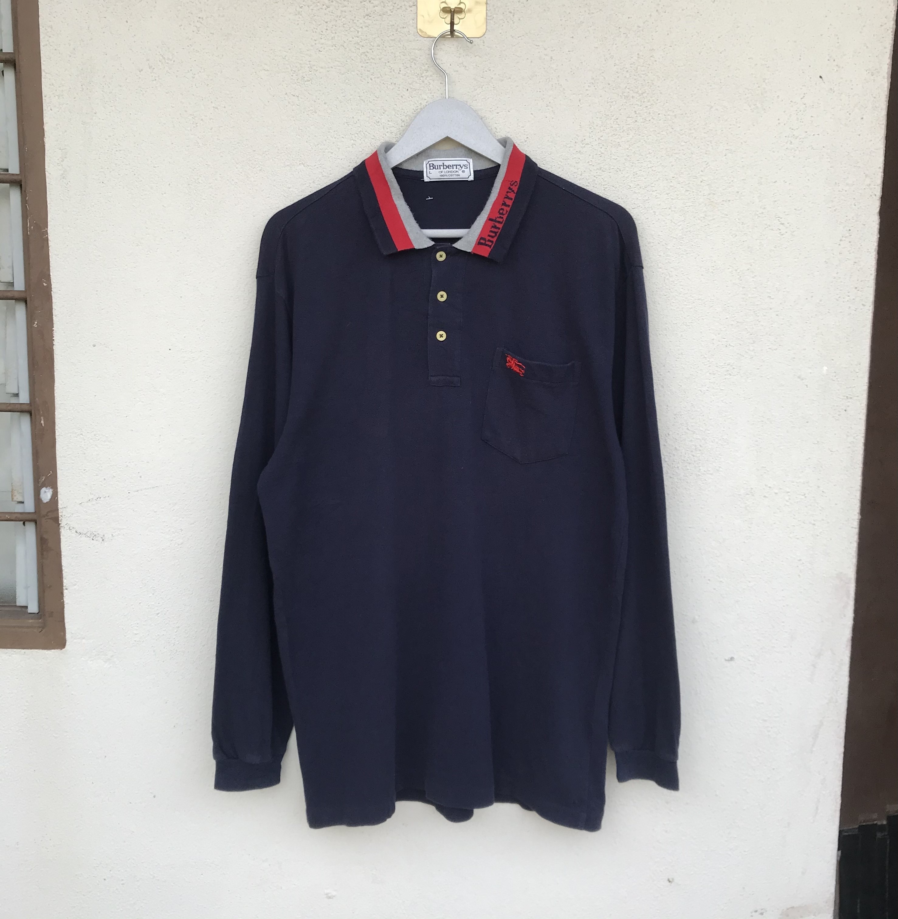 Vintage burberrys spell out logo polo - 2