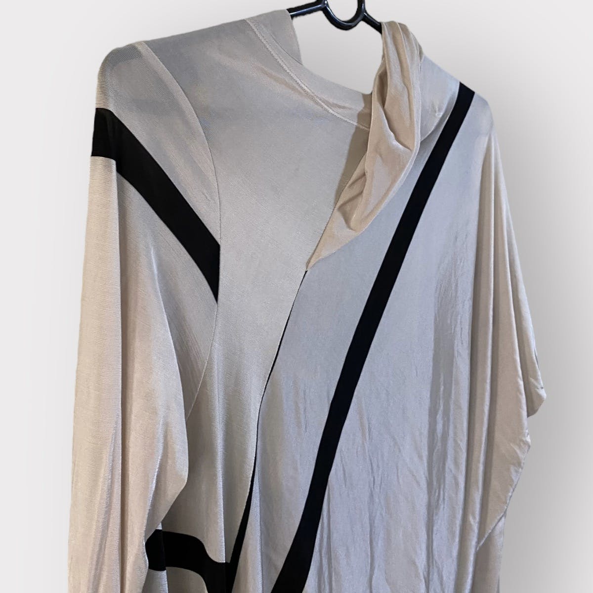 Drape Cowl Collar Asymmetric Oversize Dress - 6