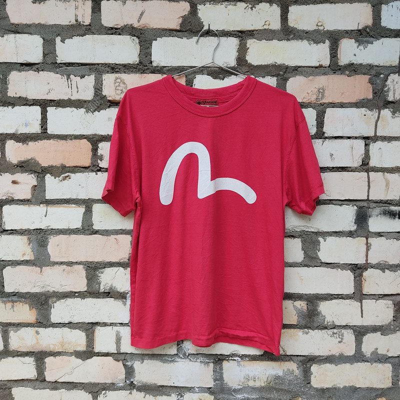 Evisu Big Logo Red T-shirts Backhit Graphics - 1