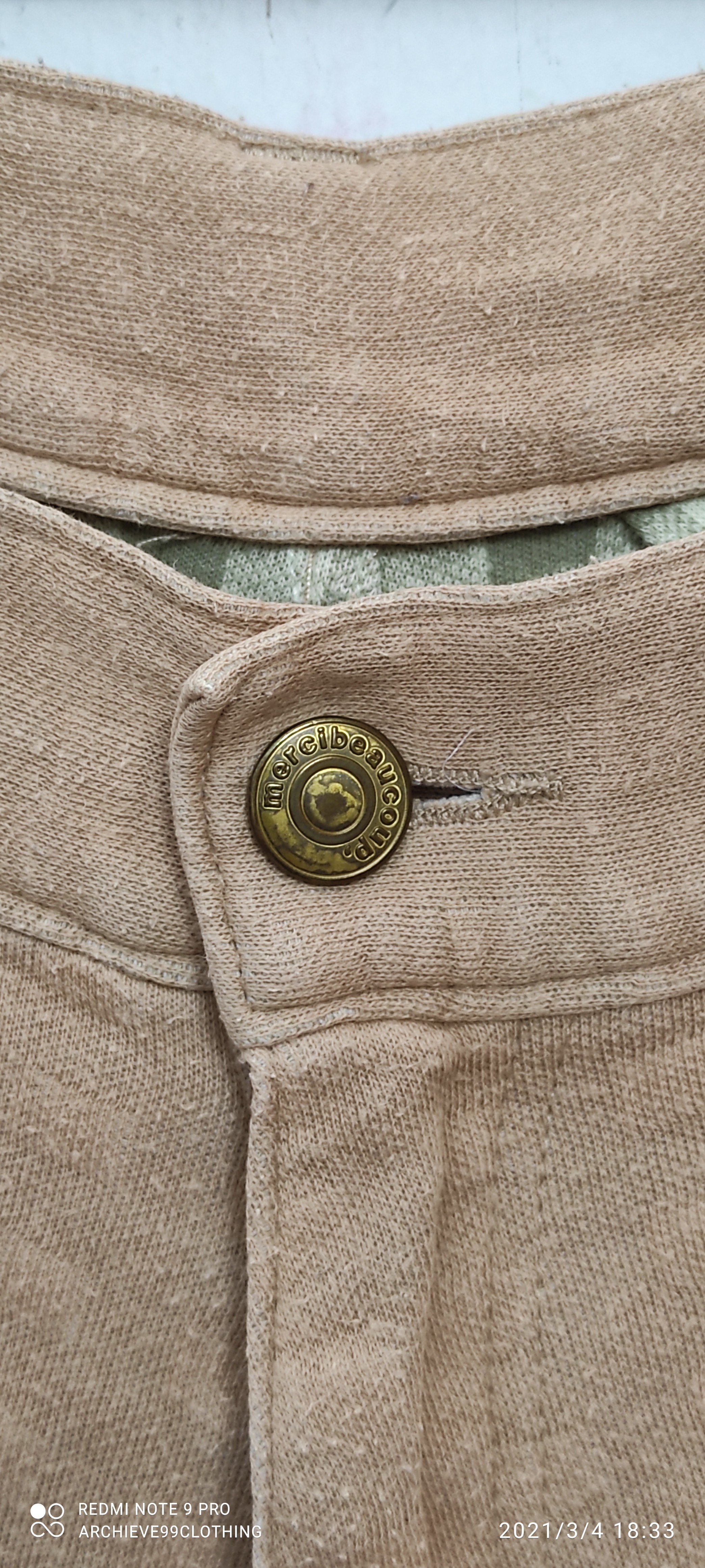 Mercibeaucoup - Mercibeaucoup drop crotch beige/ tan leather patches pants - 10