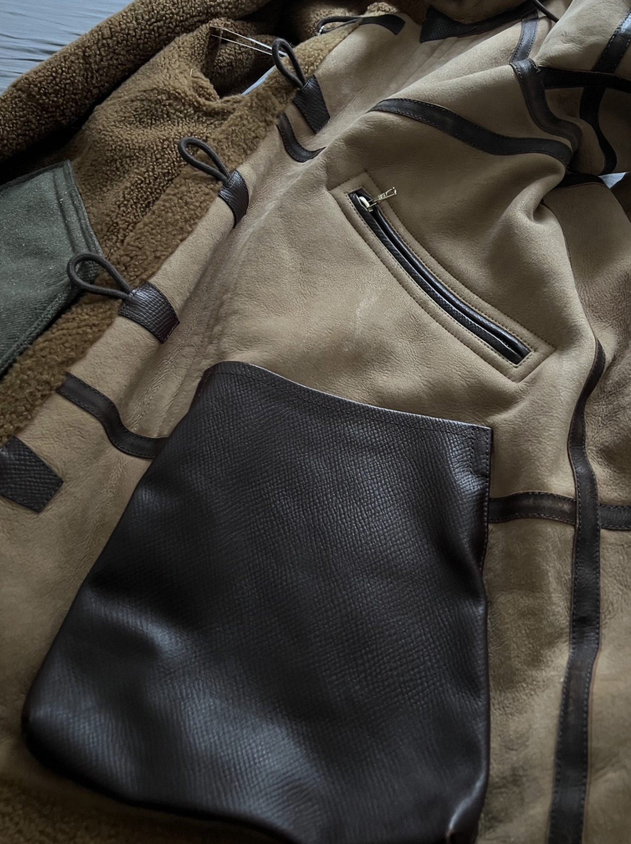 VISVIM 18AW HUDSON JKT IT (VEG SHRLING) hot IT leather jacket made in Italy - 4