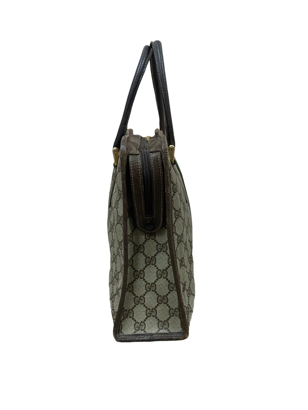 Vtg🔥Authentic Gucci GG Canvas Web Sherry Line Handbag - 9