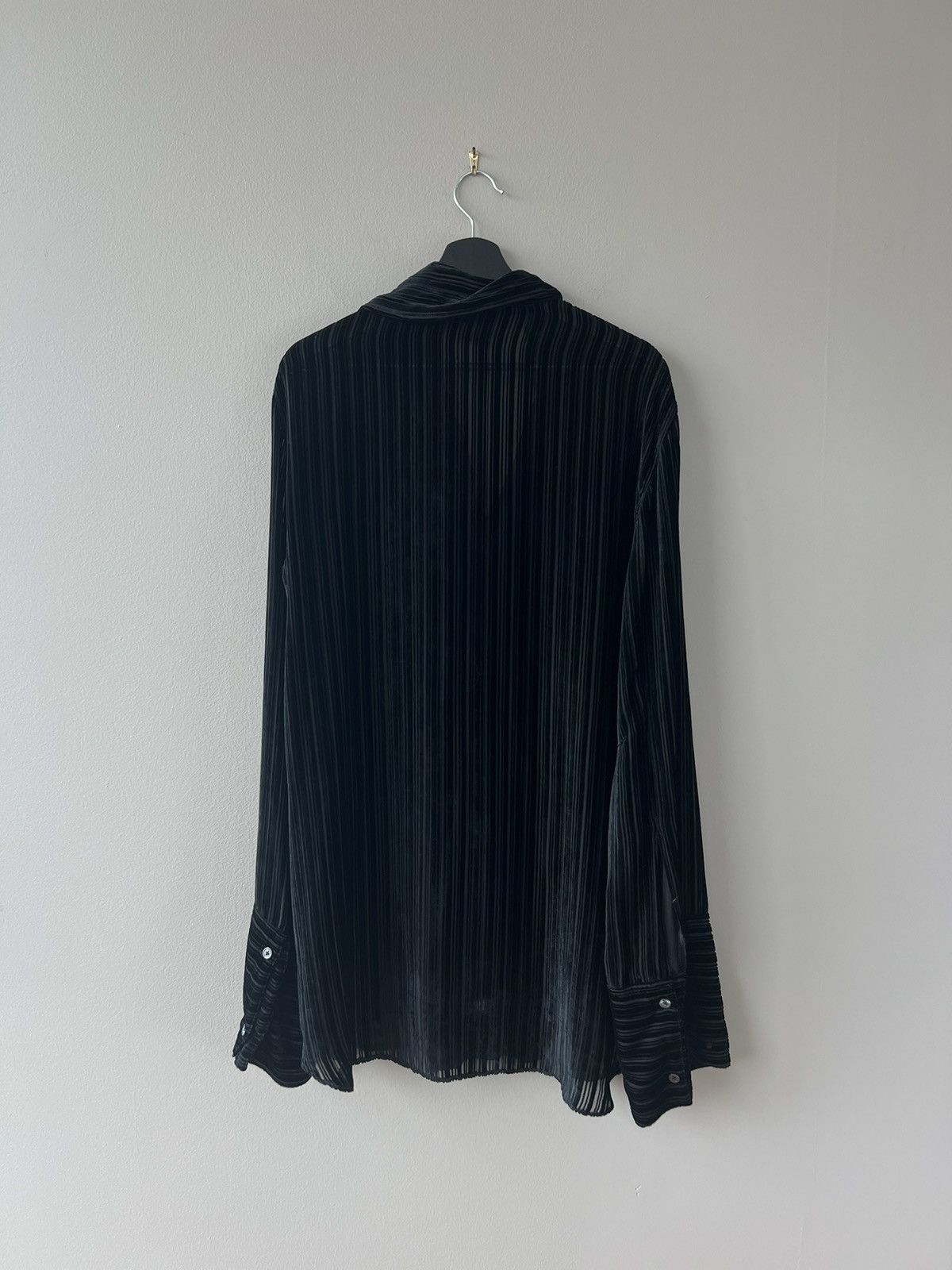 AW18 “Harlot” Striped Velvet Shirt - 4