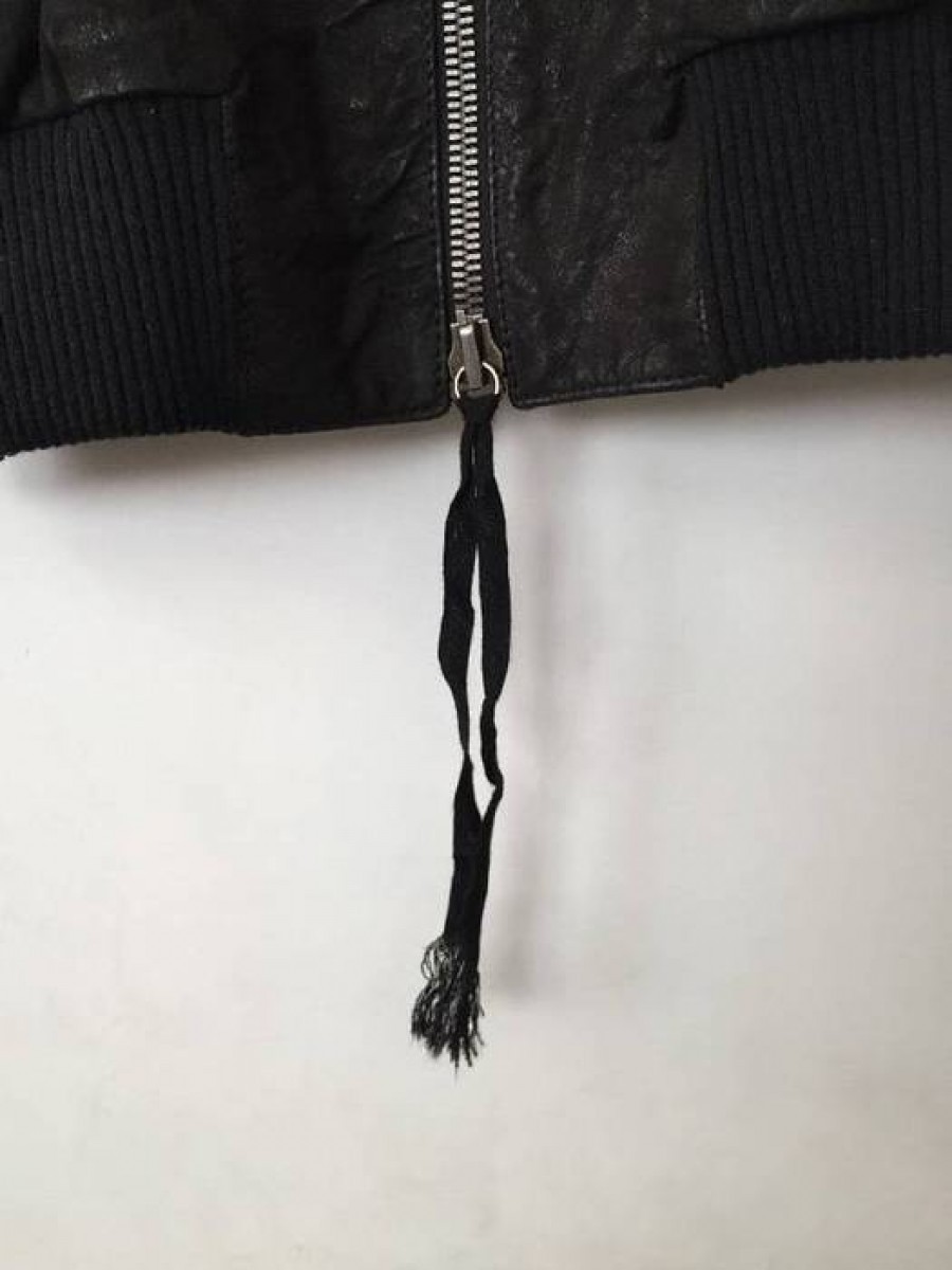 Rare Leather Bomber Jacket S M L - 3