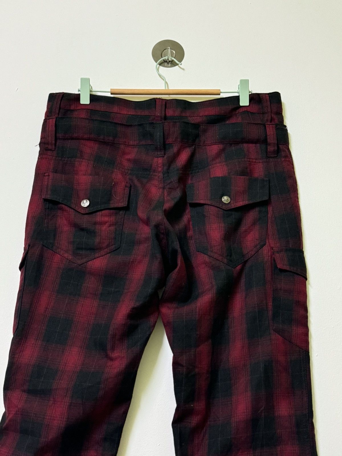 VINTAGE PLAID TARTAN DOUBLE FOCUS STACKED PANT - 10