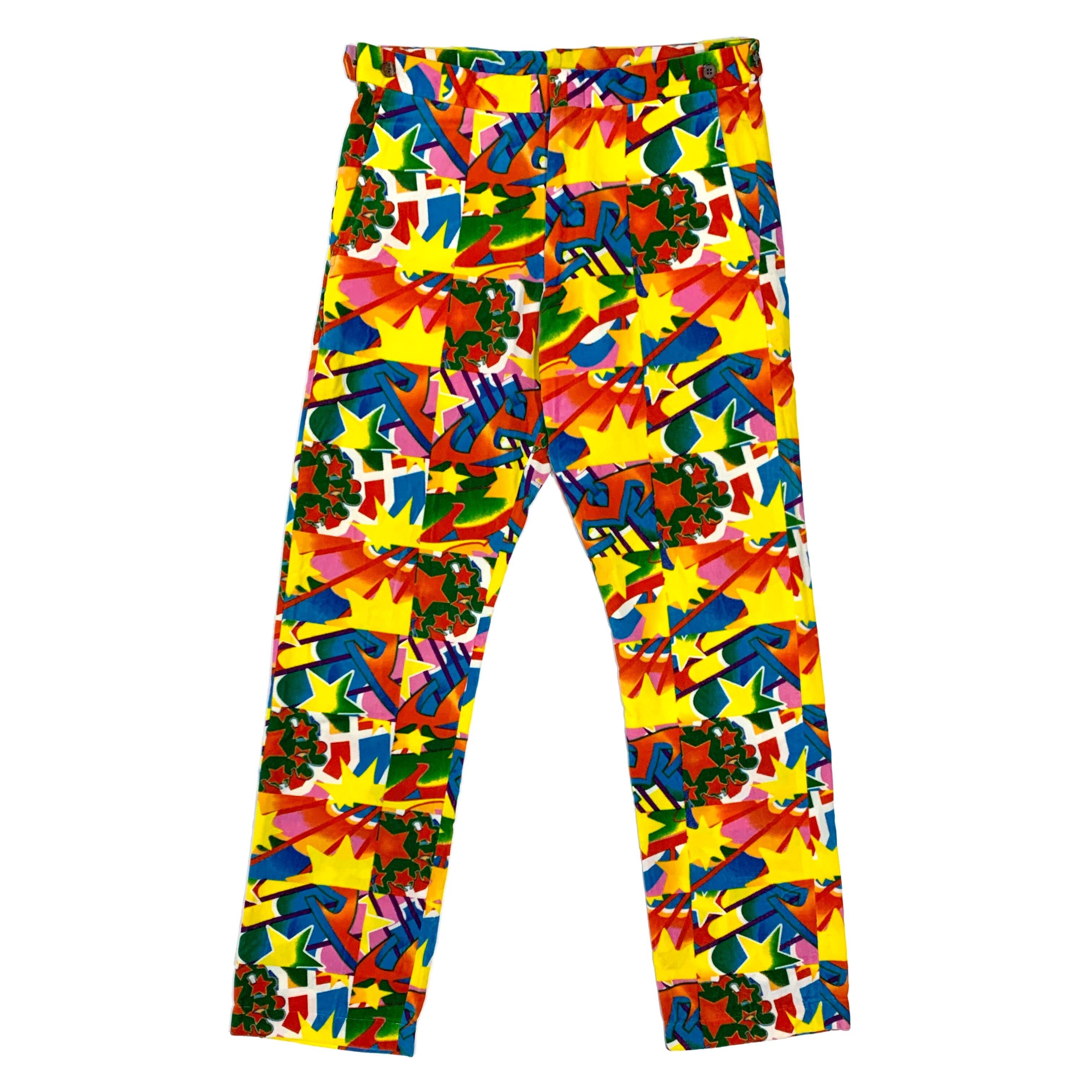 AW01 Psychedelic Velour Pants - 1