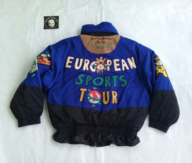 Vintage Hardy Amies European Sports Tour London Jacket Embroidered size L - RARE - 1
