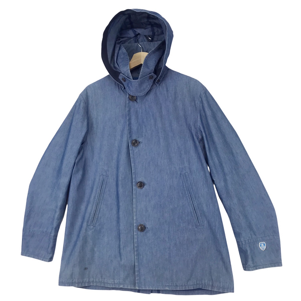 Blue Denim Hoodie Chambray Jacket - 2